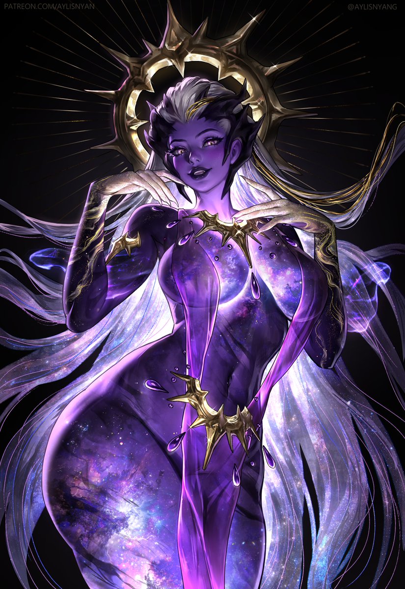 AylisNyang's tweet photo. Galaxy lady commission 💜 https://t.co/tk7H7AQ17K