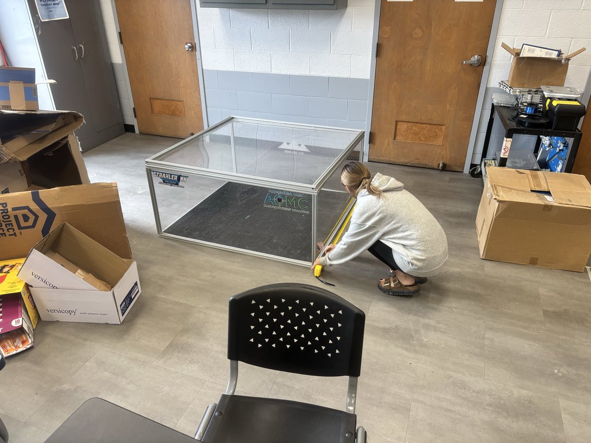 CMill_STEMguy's tweet photo. @AppSTEMCollab @OSLN @PLTWorg My CAD class was given the task to design a table with a trap door for our BattleBots team. Given a real budget and to design an “awesome” table for our bot arena. Winning design will be built and have their name and graduation year displayed. https://t.co/n2wQG1RjgI