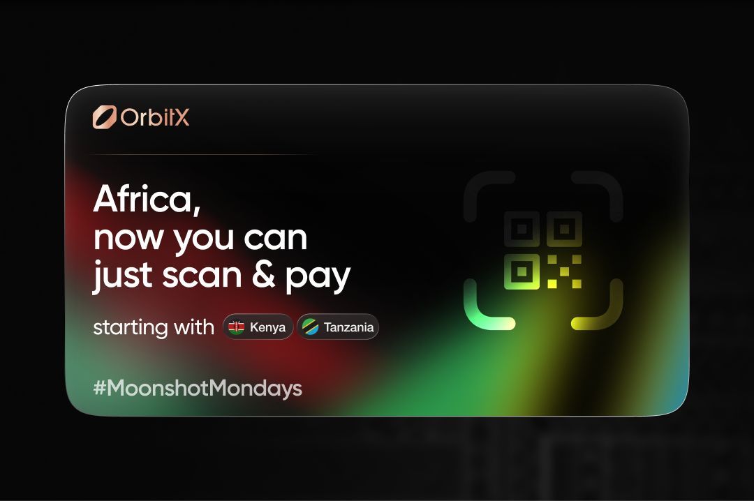 OrbitX_Pay's tweet photo. Your bodaboda rider doesn't take cards. Your mama ntilie doesn't have a POS machine.

Moonshot Monday, drop: Pay by QR 📲 is crossing into Africa 🌍

It started in Vietnam and the Philippines. Today it goes live in Tanzania 🇹🇿 and Kenya 🇰🇪.

Same app, same scan, whether you're in Asia or Africa. 
And we're not stopping here. 
More geographies are on the way.

Top up with crypto or from any linked bank account. 
Walk up to the counter. Scan. Confirm. Paid.

No card machine needed. No digging for change while the rider waits.
Tag the friend who never has change for the boda.

Every Monday, OrbitX ships one new feature. 

Follow @OrbitX_Pay and turn on notifications 🔔 so you never miss a drop.

Download: https://t.co/sz1vemCiKZ

#MoonshotMondays