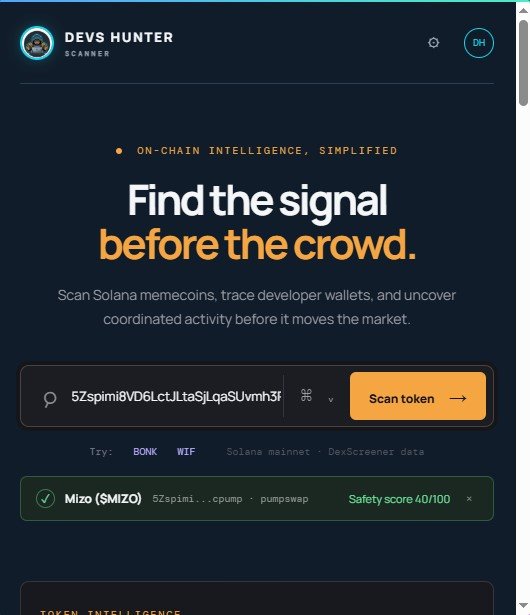devs_hunter's tweet photo. 🚨 My new Token Scanner is 90% ready for use.

It doesn’t just check a token — it goes VERY DEEP.

🔍 Bundle analysis
⚠️ Supply control
🧠 Manipulation detection
📈 Wash Trading 
🐍Cabals / Insiders Network
👀 Holder & wallet behavior

The goal? Make memecoin hunting safer and expose the red flags BEFORE you ape.

And yes, all my Premium Signal Group subscribers get LIFETIME PREMIUM ACCESS FOR FREE. 🫡

We’re taking memecoin research to another level. 🦅