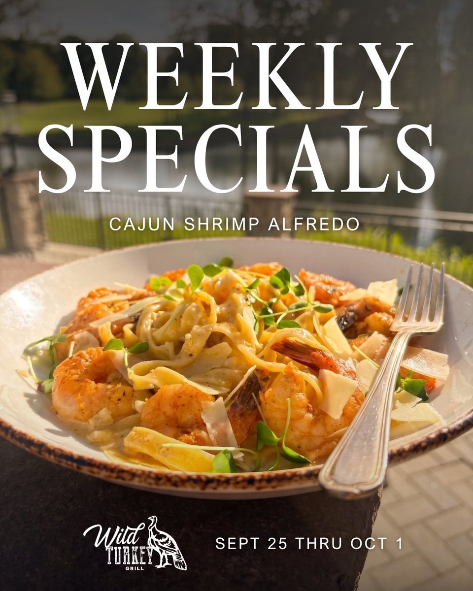 wildturkeygrill's tweet photo. Looking for a little heat? 🔥 This week’s Seafood Special is the Cajun Shrimp Alfredo ($24). 🍤🍝 Cajun-spiced shrimp over tagliatelle in a rich, creamy Alfredo, finished with shaved Parm. Catch it before it’s gone Oct 1!

📍 3625 Shankweiler Rd, Allentown https://t.co/BYjjK5Nyqn