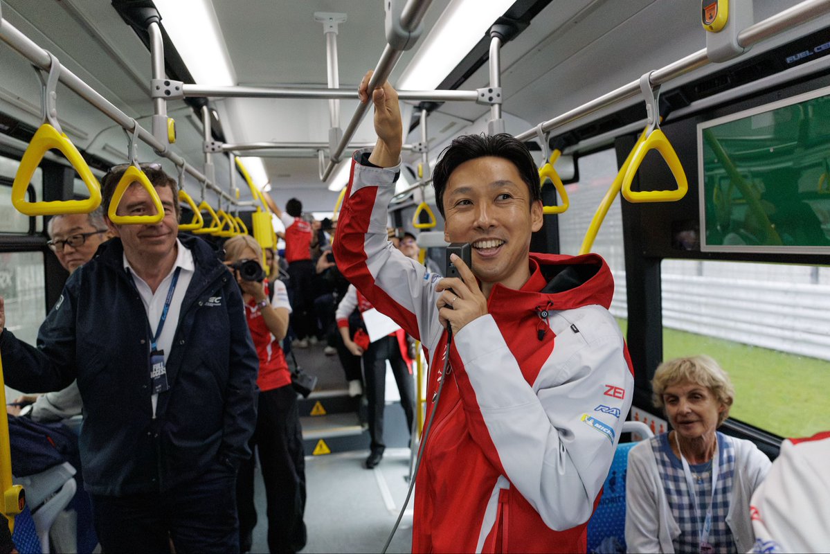MissionH24's tweet photo. Hydrogen mobility was in evidence at the #6HFuji: while a #hydrogen bus accompanied the race cars during the Safari Tour, with Kazuki Nakajima acting as « guide », the fan zone featured a stand dedicated to hydrogen racing, showcasing MissionH24’s H24EVO and the Toyota TR LH2 Racing Prototype. 

A hydrogen-powered Toyota Crown, a model highly popular in Japan, also took part in the Safari Tour and the pre-race parade lap.

#WEC