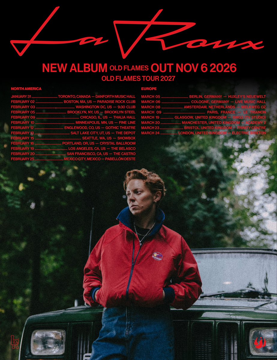 larouxofficial's tweet photo. Excited to announce the Old Flames tour. I can’t wait to get back on stage and bring the world of Old Flames to you guys 🌲 

I’m starting next year with headline shows in America, Europe &amp; the UK. 

Pre-sale tickets will be available on Wednesday 30th September. https://t.co/eaiaTmzyxD