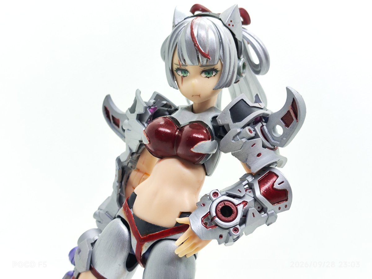 DCD3cs's tweet photo. バスタードールナイト・赫彗 完成！！

後ろのブースター兼バインダーで超加速して攻撃を行い即時離脱するヒットアンドアウェイを得意とするメガミデバイス

後ろのバインダーを利用して近接攻撃も遠距離攻撃も可能
 #メガミデバイス https://t.co/PENZQQTFhv
