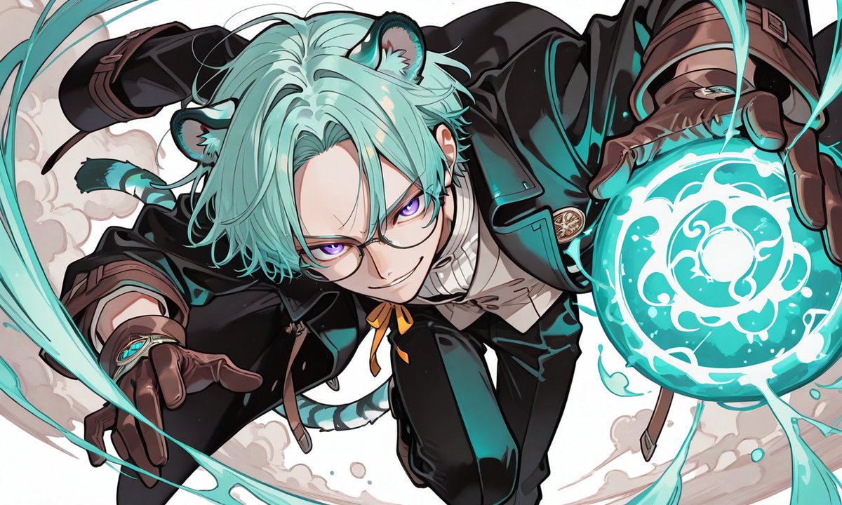 papycolab's tweet photo. 虎獣人の錬金術師を召喚🐯 

Aquaのショート×前髪なし 
ヴィンテージスタイル＋魔法石＋メガネ
高飛車で自信満々な錬金術師

こういうクセのある組み合わせも作ってみると 
案外かっこいい。。。  

#CARABLENDER #AIイラスト https://t.co/7jvXtxeW5s