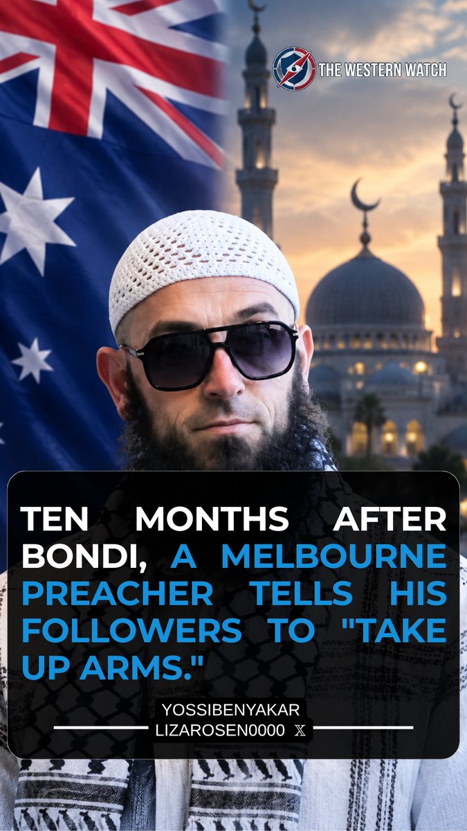 YossiBenYakar's tweet photo. Ten months after 15 people were murdered at a Chanukah event on Bondi Beach, a preacher in Melbourne told his followers not to take Jews and Christians as friends and to "take up arms" against the enemies of Allah.

His name is Abu Ahmad, and he preaches at the Al Bayyinah Islamic Centre in Springvale. The centre is backed by Sydney preacher Wisam Haddad, whose Bankstown centre the alleged Bondi shooter reportedly attended. An Australian investigation found that Haddad had rebuilt a national pro-ISIS network, with Al Bayyinah as its Melbourne arm. In the same sermon he talked about Jews and Zionists trying to break Muslims, and pointed to a well-known antisemitic conspiracy book.

And in January, the Australian government dropped the laws that would have let it go after hate preachers like him.

Jews were murdered on a beach in Sydney, and the same kind of hate is still being preached openly in Melbourne. How many more Jews have to die before Australia wakes up?
https://t.co/J4rYXWwEdp