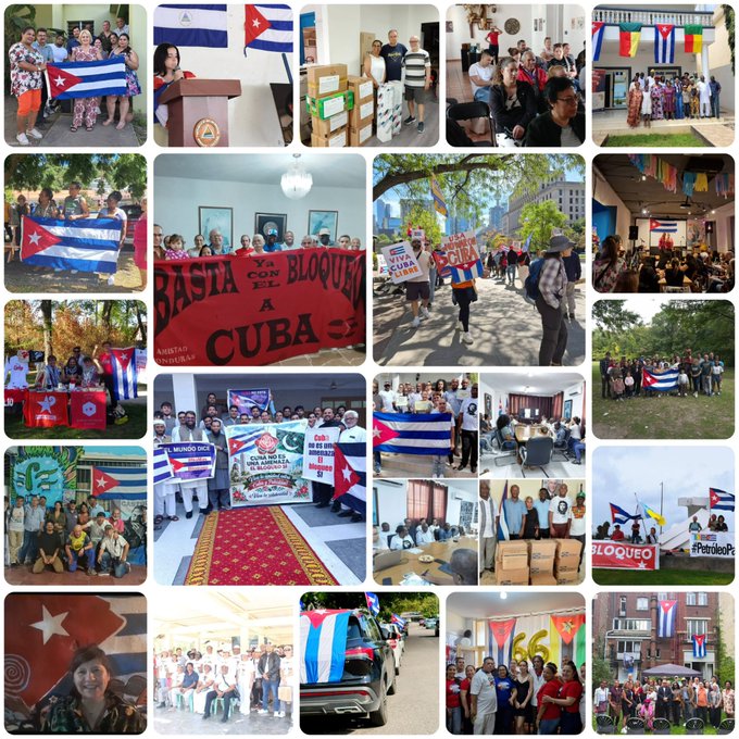 GemicGtmo's tweet photo. Amigos de #Cuba y residentes en el exterior alzan sus voces contra el bloqueo de EE.UU a Cuba.
#GuantanamoNoSeDetiene.
#CubaNoEstáSola 
@jangelcalvperez @yoeaberob1 @AlisAzahares https://t.co/xXWAnVtgdK