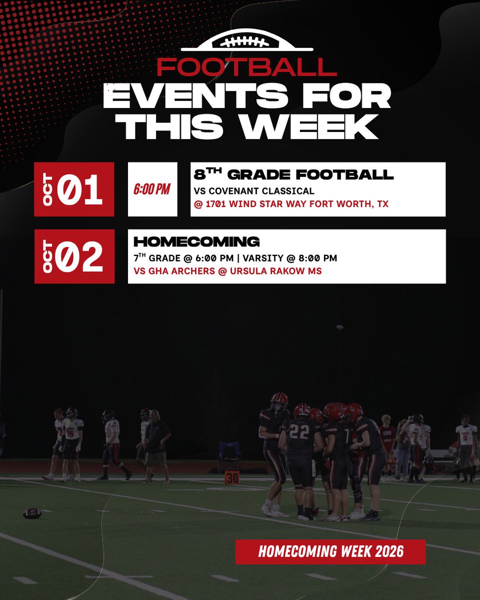 HCAEagleNation's tweet photo. It's HOMECOMING week, Eagle Nation!! 🦅🦅
#HCALeads #RockwallTX https://t.co/WZOpk7RDao