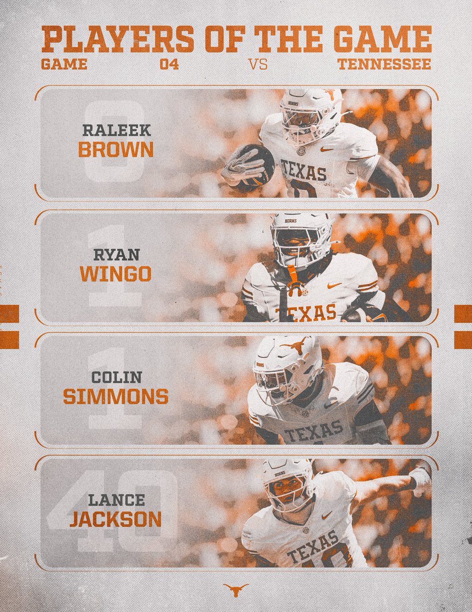 TexasFootball's tweet photo. Game 4 Program Players of the Game 🤘 https://t.co/ZcuGclwBJh