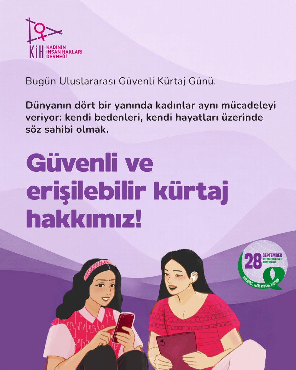 kadinin_iha's tweet photo. Bugün Uluslararası Güvenli Kürtaj Günü.

Dünyanın dört bir yanında kadınlar aynı mücadeleyi veriyor: kendi bedenleri, kendi hayatları üzerinde söz sahibi olmak.

Güvenli ve erişilebilir kürtaj hakkımız! https://t.co/PfrpKKMS6K