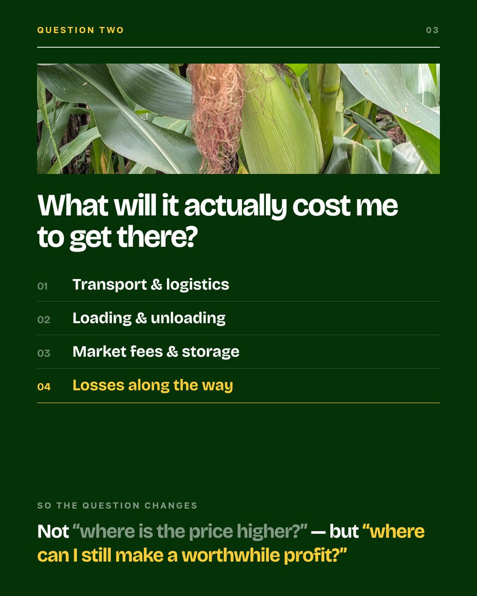 AgroLinking's tweet photo. A 100kg bag of maize sells for ₦30,000.

Is that enough to make a decision? Probably not.

Where is it selling? What will it cost to get there? Why is the price higher in one market than another? And will the price still be there when you arrive?

In her new article, Praise Barnabas explains why agricultural price data is about more than a number.

A price is a snapshot. Intelligence gives you the context.

📖 Read the full article: https://t.co/hnBLK561jO

📊 Sign up free on AgPIS: https://t.co/XwilPEE8aX

Know the market. Before you make the move.

#AgPIS #Agrolinking #PriceIntelligence #MarketIntelligence #Agriculture