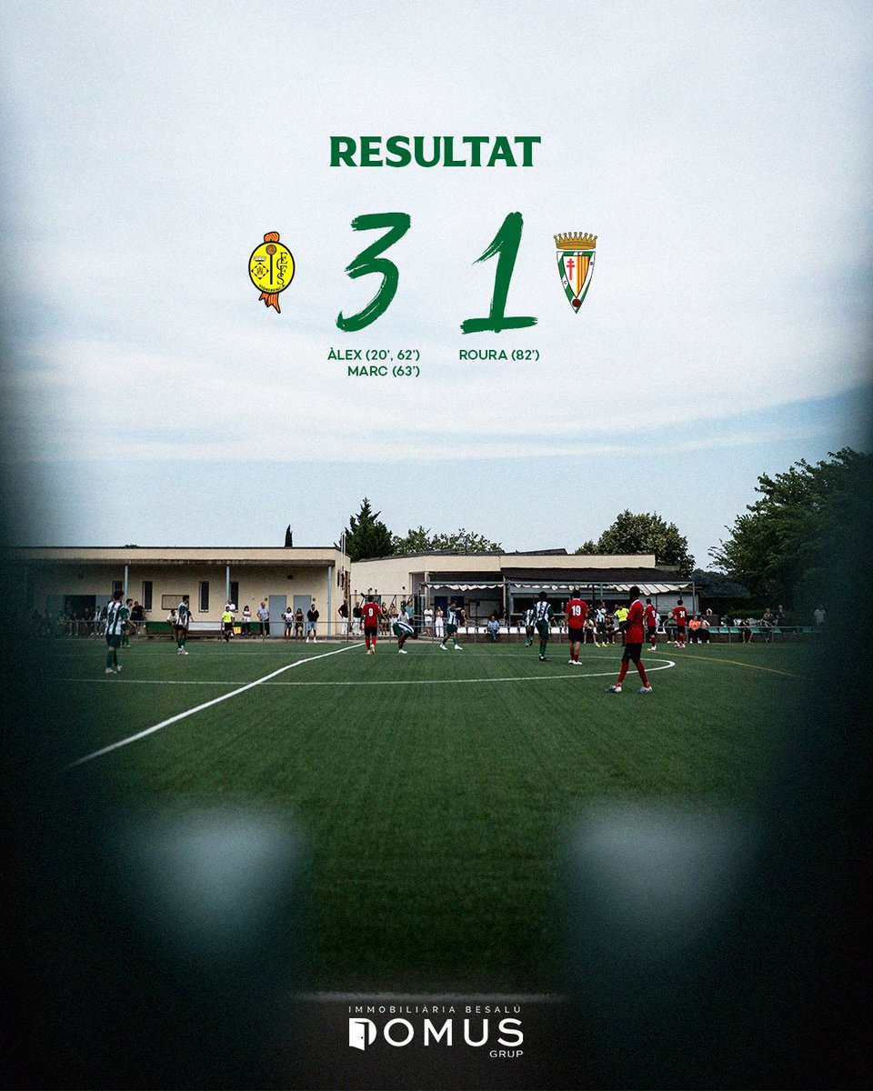 CEBesalu's tweet photo. 🟥 RESULTAT DEL PARTIT

📝 Peimera derrota de la temporada en el primer desplaçament al camp de @CEFSVidrerenca!

🗣️ Dissabte seguim amb un nou partit al camp de @CFTordera!

#AmuntBesalú💚 #SomVerdiBlancs https://t.co/6SkOEGusZO