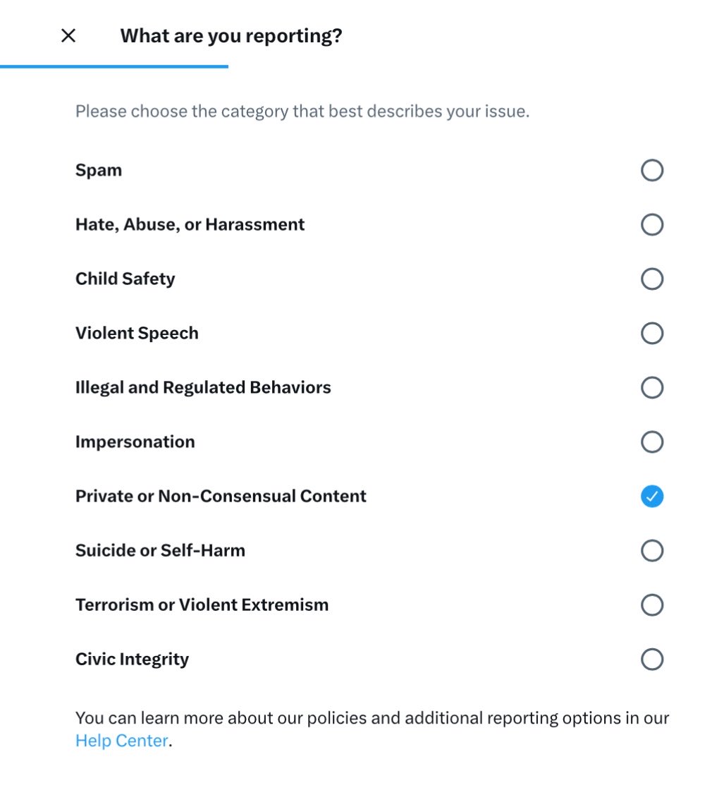 BangChanEmp_'s tweet photo. 🚨| GOOD NEWS!
Apparently reporting all her posts that contain stays photos with “NON CONSENSUAL - PRIVATE MATERIAL” works!
Let’s help the targeted stays to take down their photos from that account using this method on all the posts with photos 🙏🏻 https://t.co/6V8ARo5FmF