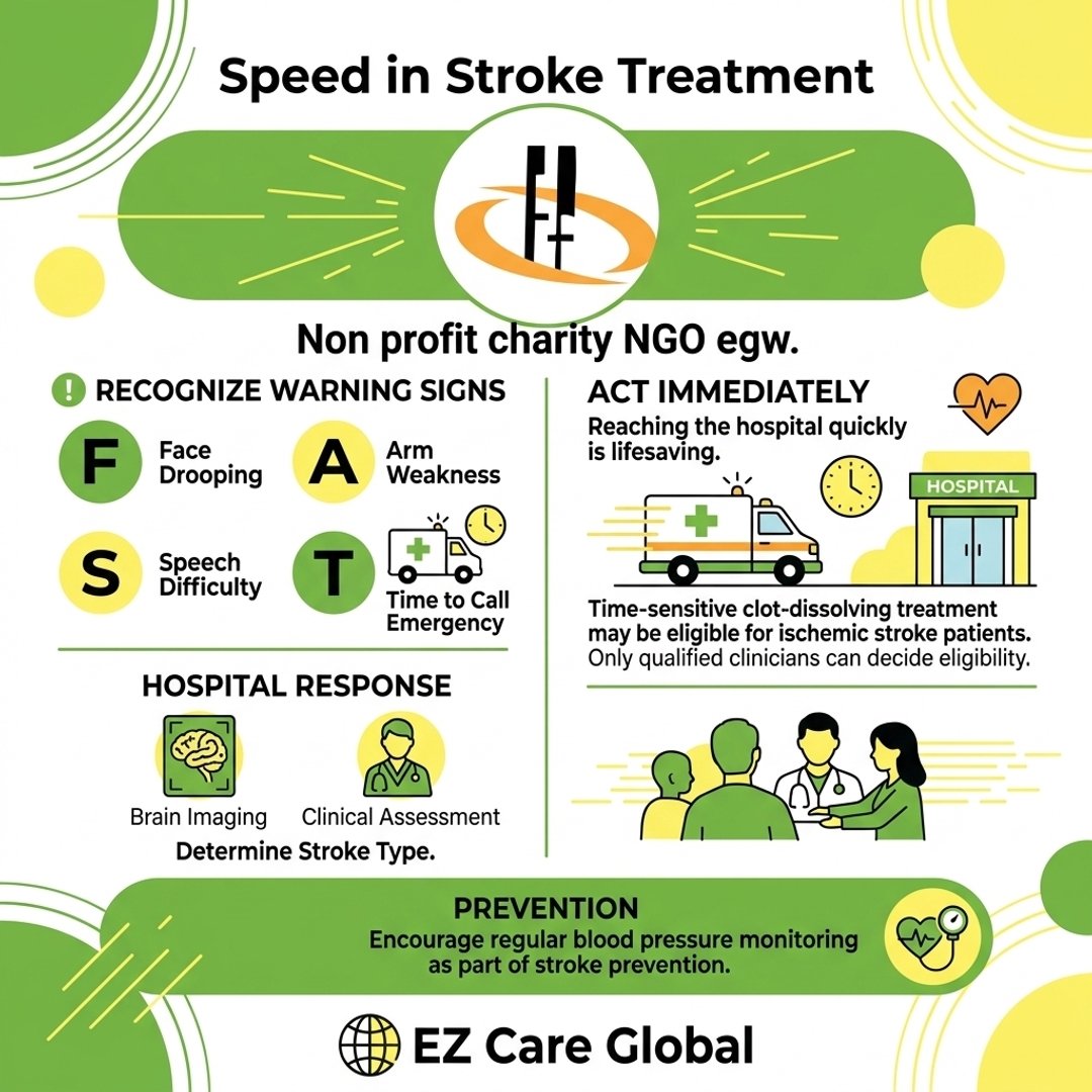 EzcareGlobal's tweet photo. As a Non profit charity NGO egw, we remind communities that rapid hospital assessment helps clinicians determine the right stroke treatment. #StrokeAwareness #TimeIsBrain #HospitalAccess #EarlyAction #KnowTheSigns #EZCareGlobal https://t.co/ReYvWFlKnT