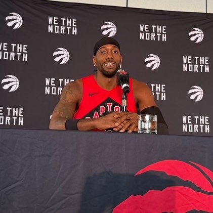 LegionHoops's tweet photo. Reporter: “Welcome back. Hope you're still a fun guy.”

Kawhi: “For sure. For sure.”

(via @SmithRaps, @JLew1050) https://t.co/jIey7QaVwv