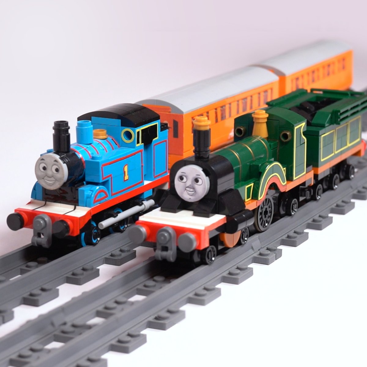 LarrysLego's tweet photo. My LEGO Emily model with my other Thomas models #legothomas https://t.co/RAOJTBGT01