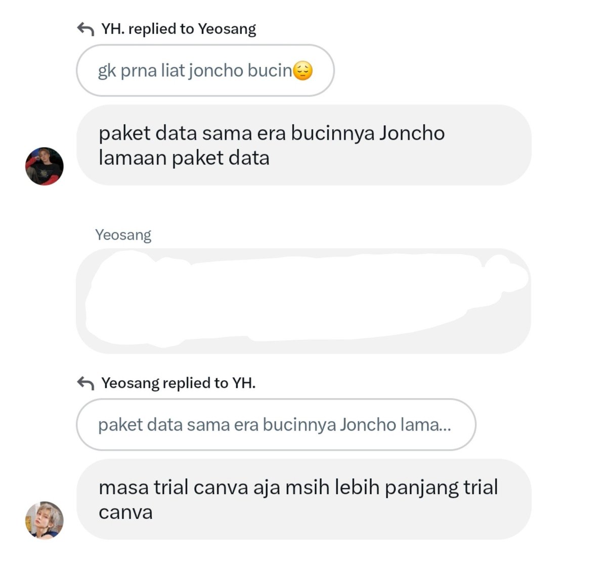Jonghoz's tweet photo. Nggak pernah merasa se-terbully ini. <////3 https://t.co/u2XvqG8Qoh