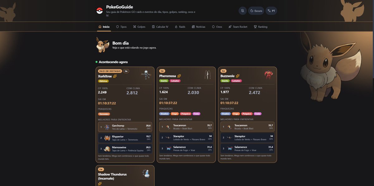 enzonees's tweet photo. Passei os últimos meses fazendo um site de Pokémon GO em português e agora ele tá no ar: https://t.co/STXtZRnw8W

Grátis, sem anúncio e sem precisar criar conta. Vou mostrar o que dá pra fazer nele... https://t.co/pcRjFw0FmS