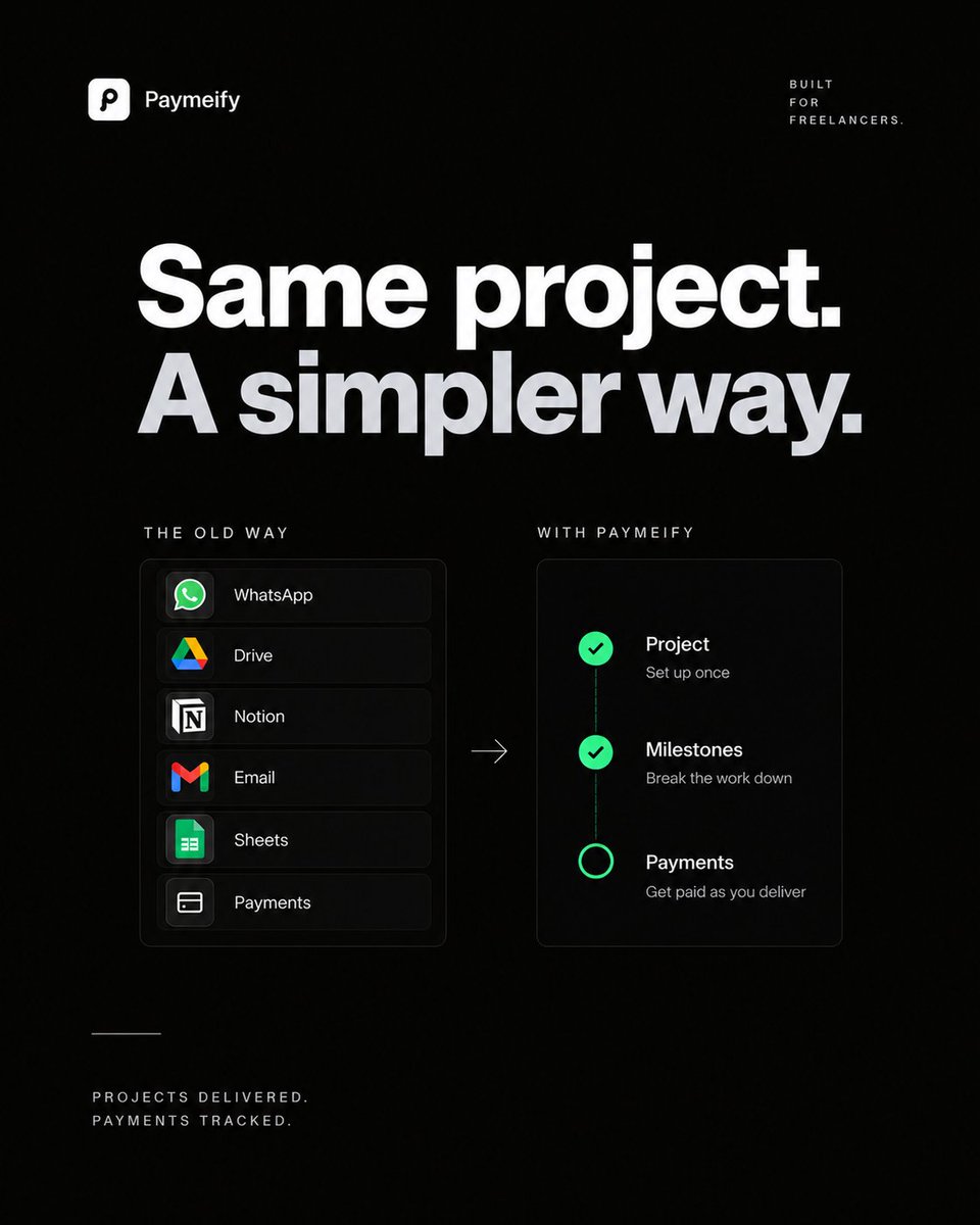 soulonweb's tweet photo. One of the biggest mistakes freelancers make:

One big project = one big invoice.

Instead:
Discovery → payment
Design → payment
Development → payment
Launch → payment

Your payment schedule can reinforce your project schedule. https://t.co/SWXv52qU3k