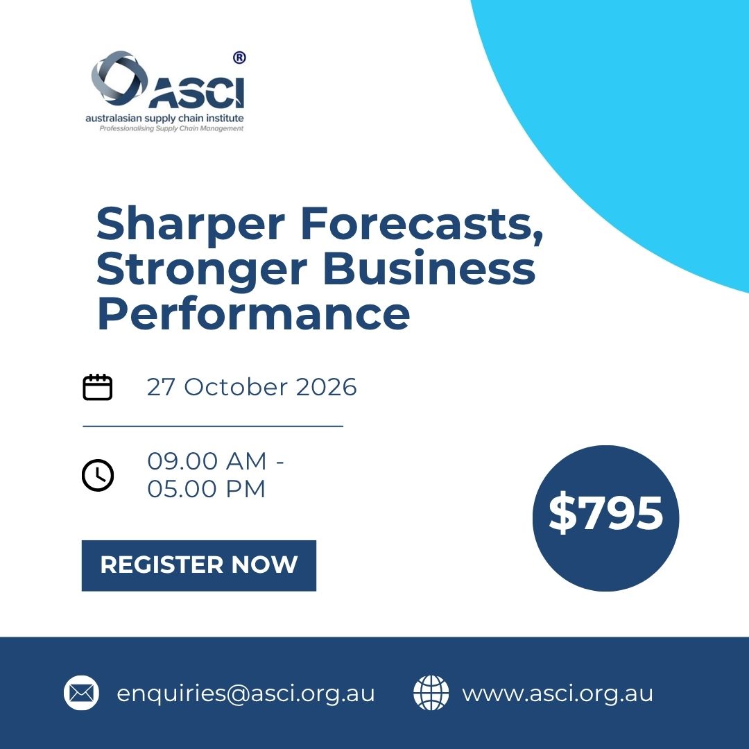 ASCI_Community's tweet photo. Boost your demand management skills with a 1-day virtual workshop: "Sharper Forecasts, Stronger Business Performance".
🗓️ 27 October 2026.
⏰ 9 AM – 5 PM (Sydney Time).
💻 Online via ZOOM.
👇 Enrol now: https://t.co/yPy4wUpueB https://t.co/j5bYZD3Z02