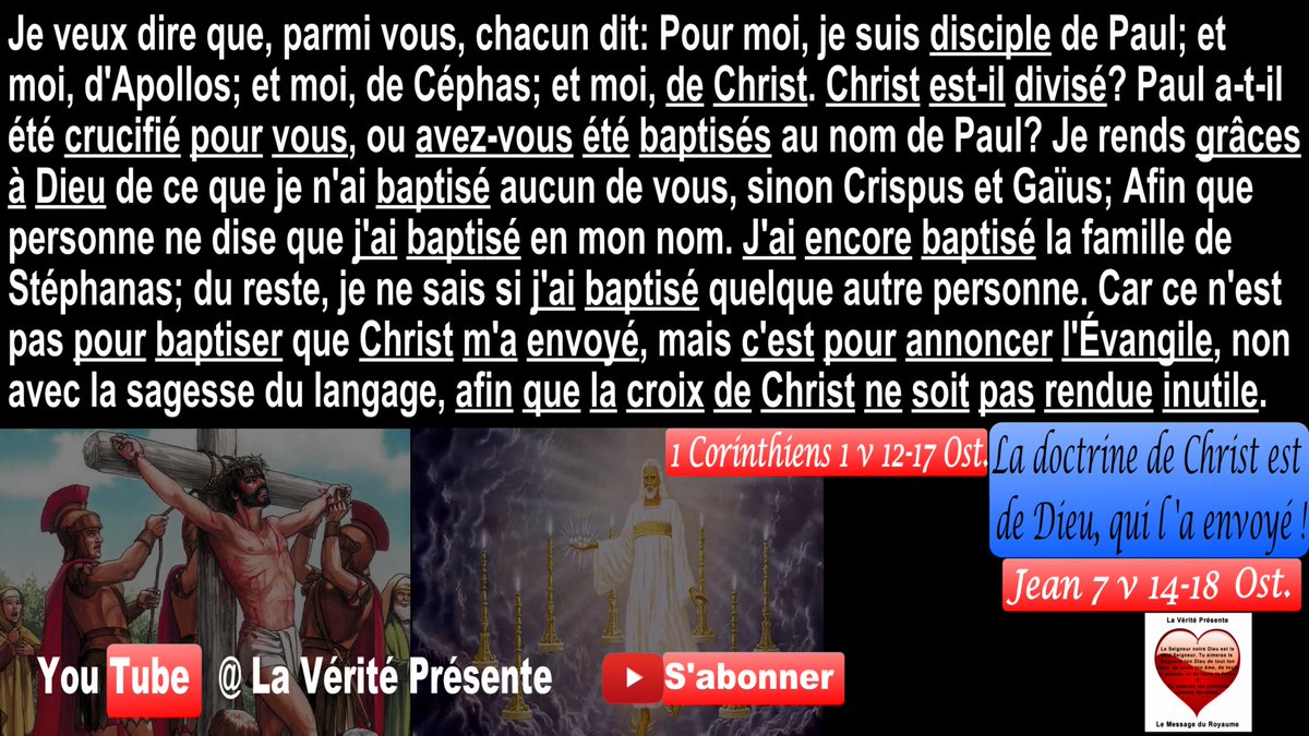 VeritePresente's tweet photo. #Doctrine de #Christ = {Doctrine du #Seigneur, doctrine de #Dieu,#Parole de Dieu, Parole de Christ, #Enseignement de #Jésus, #renoncement aux œuvres mortes, #foi en Dieu, doctrine des #baptêmes, #résurrection des morts, #jugement #éternel} https://t.co/RAk5u1so75 https://t.co/CXGAQExARx