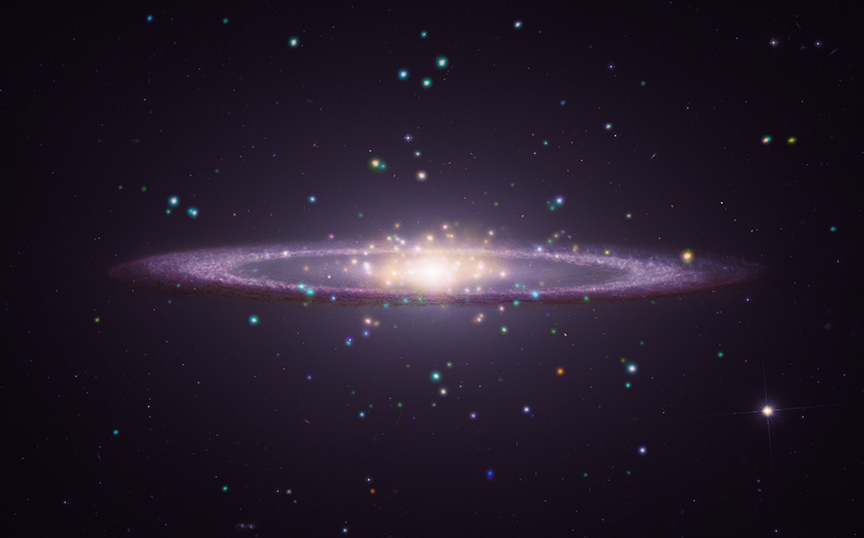 NASAHubble's tweet photo. Together, NASA's telescopes wear many hats – capturing different wavelengths of light and cosmic happenings.

This group image of the Sombrero Galaxy shows how! ⬇️ https://t.co/3Lcl2V2Lh7