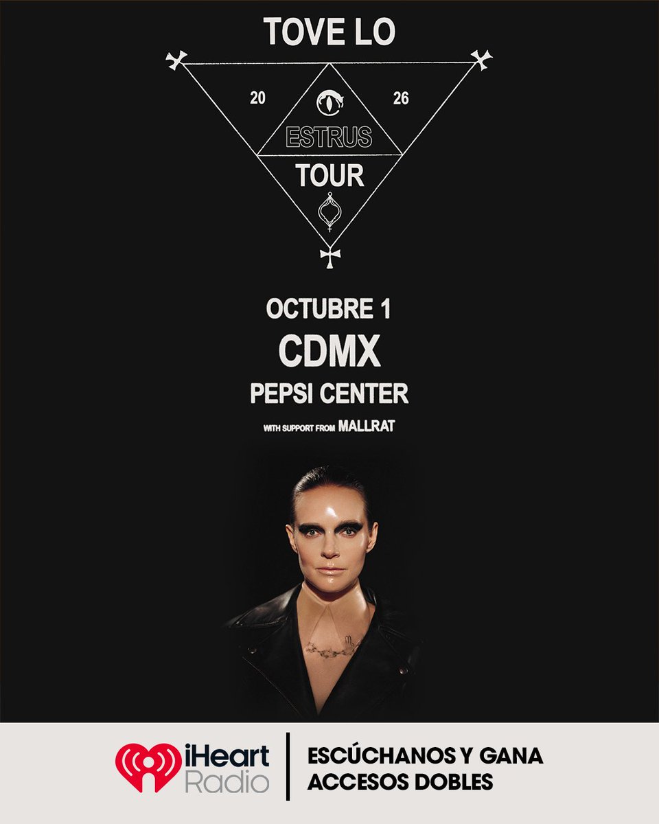 iHeartRadioMx's tweet photo. 🔥🎤 ¡TOVE LO EN VIVO Y TÚ PUEDES ESTAR AHÍ! 🎤🔥

Prepárate para una noche de pop, energía y actitud junto a la increíble Tove Lo. 💥🎶

🎟️ ¡iHeartRadio tiene boletos para ti!

💜 ¿Quieres ganar?
— Dale ❤️ a esta publicación
— Participa en nuestro concurso: https://t.co/Im3AHoMbOC

🔥 ¡Es tu oportunidad de cantar tus canciones favoritas y vivir su show en directo!

⏰ Participa ahora. ¡Los ganadores se anunciarán muy pronto!

#ToveLo #iHeartRadio #Boletos #Concierto #Pop #MúsicaEnVivo 🎶🔥