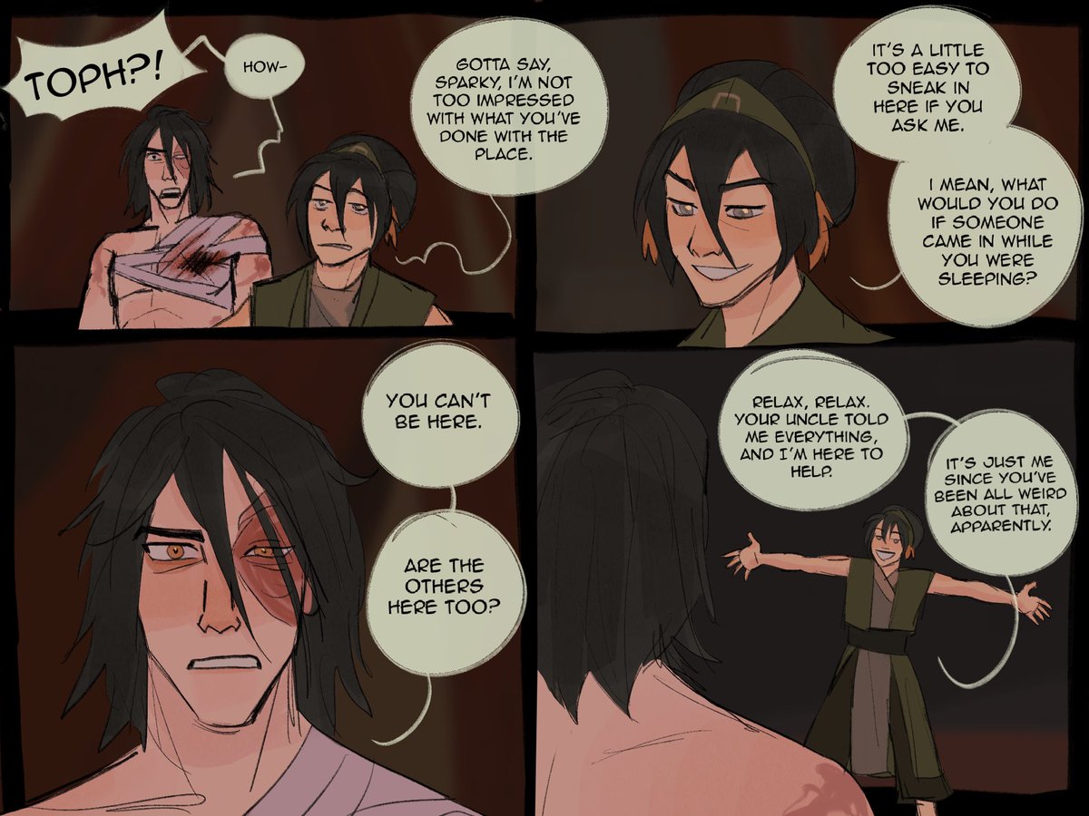 noka_exe's tweet photo. more stuff w/ disaster trio #atla #zuko #toph #sokka https://t.co/IeAvBin9VR