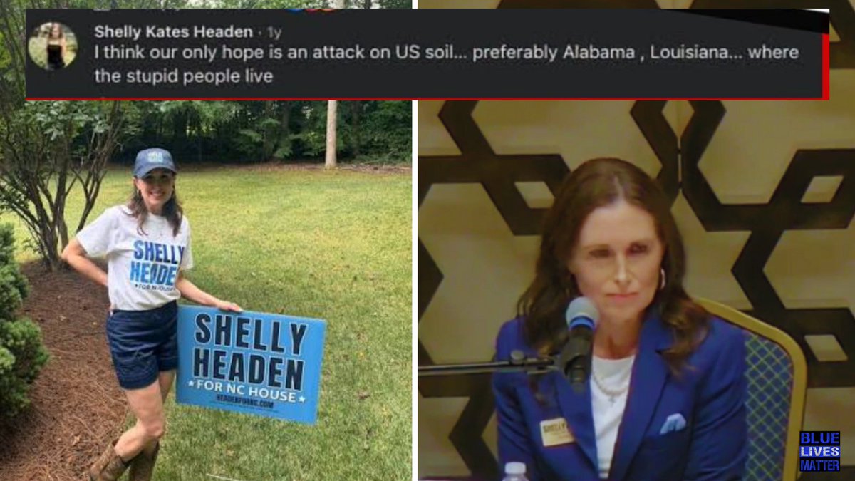 bluelivesmtr's tweet photo. You can't make this stuff up. DEMOCRATS HAVE DISOWNED THEIR OWN CANDIDATE, BUT THEY CAN’T GET HER OFF THE BALLOT.

North Carolina House nominee Shelly Headen is linked to a post declaring that America’s “only hope” was an ATTACK ON U.S. SOIL, preferably in Alabama or Louisiana “where the stupid people live.”

It is rare for Democrats to disown a candidate, no matter HOW outrageous. 

Shelly Headen is the Democratic nominee for North Carolina House District 62 in Guilford County, where she is challenging Republican Rep. John Blust.

A Facebook comment associated with Headen said, “I think our only hope is an attack on US soil… preferably Alabama, Louisiana… where the stupid people live.”

The comment appeared in a group called “Democrats, Republicans and Independents for Democracy” and remained publicly visible when North Carolina House Republicans circulated it on Sept. 10.

Headen told The Assembly that she did not remember writing the comment or know whether it was authentic.

“I can’t remember what I’ve posted,” she said. “I’ve been very vocal against MAGA.”

But that was only one of several inflammatory messages connected to her social-media accounts.

After Kamala Harris accepted the 2024 Democratic presidential nomination, an X account bearing Headen’s name posted, “I’m so excited! Ready for the MAGAs to d*e off!!”

The post was later removed under the platform’s violent-speech rules. Headen now denies owning the account, even though the North Carolina House Democratic Caucus had previously linked to it.

A LinkedIn message under her name said Trump was “getting close to surpassing Hilter” and claimed his “MAGA cult may be more destructive and evil than the Nazis.”

In an anti-Trump Facebook discussion, Headen wrote, “Maybe they need to experience s*xual as$ault so they can experience what Trump’s victims feel.”

She also commented, “I think America is beyond peaceful protest!” beneath a post praising the man who pleaded guilty in the 2024 k*lling of UnitedHealthcare CEO Brian Thompson.

Another circulated image showed the Dachau concentration-camp memorial with the caption, “This is where Trump supporters belong.”

Headen denied posting that caption and said she believed it had been edited onto a genuine photograph.

Her own party has now abandoned her campaign.

“Shelly Headen’s posts are unacceptable and do not reflect the values we expect of our candidates,” North Carolina House Democratic Caucus communications director Sam Lozier said.

The Guilford County Democratic Party withdrew “all financial, operational, and organizational support” and called language promoting political violence “completely indefensible.”

But Headen remains on the ballot.

The deadline for candidates to withdraw was Aug. 20, and North Carolina began mailing absentee ballots on Sept. 4. Democrats can stop supporting her, but they cannot replace her before the election.

Headen responded to the backlash by comparing herself to some of history’s most consequential figures.

“I’ve sacrificed myself just like Jesus sacrificed himself on the cross, and Martin Luther King and Abraham Lincoln,” she told The Assembly.

She said she paid a consulting firm $30,000 to review her social-media history. She has since removed her accounts and said she has received d*ath threats.

Republicans have also released two 2024 Guilford County Sheriff’s Office reports listing Headen as the suspect and her husband as the alleged victim in simple physical as$ault incidents.

No charges were filed. Headen says the reports are misleading and describes herself as an abuse survivor whose husband grabbed her during a high-stress period in their marriage.

Blust won the district in 2024 by fewer than seven percentage points. Republicans currently hold 71 of the North Carolina House’s 120 seats, leaving them one seat short of a veto-proof supermajority.

This is not an irrelevant candidate in a race nobody is watching.

A woman connected to posts wishing for an attack on American soil, celebrating the prospect of MAGA supporters dying and suggesting political opponents experience s*xual as$ault could help determine the balance of power in North Carolina.

Her party knows the rhetoric is indefensible.

Now voters need to know her name is still on their ballots.

#NorthCarolina #Election2026
https://t.co/6Sgf1ytqTi