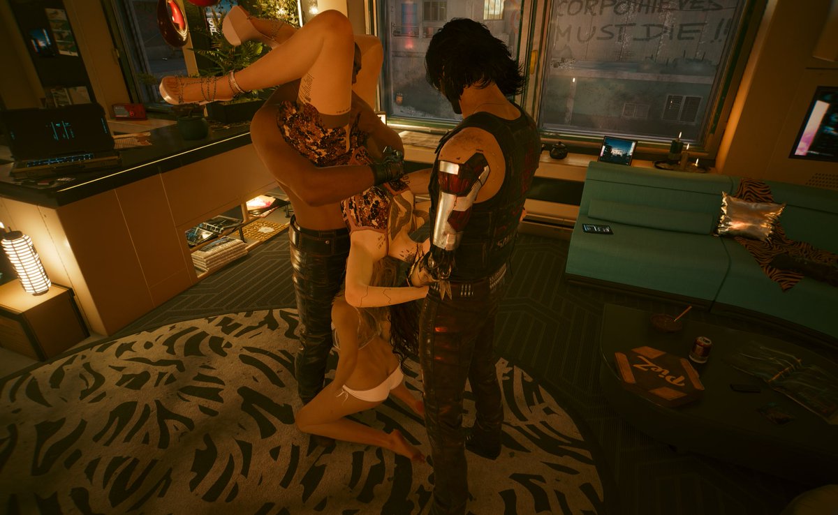 pu_gan48412's tweet photo. ：请问四位，将要在party上做什么？
#Cyberpunk2077 #CyberpunkPhotomode https://t.co/QbgfG8nHPZ