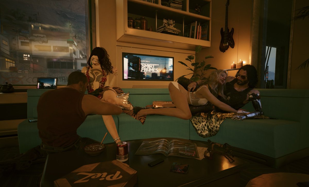 pu_gan48412's tweet photo. ：请问四位，将要在party上做什么？
#Cyberpunk2077 #CyberpunkPhotomode https://t.co/QbgfG8nHPZ