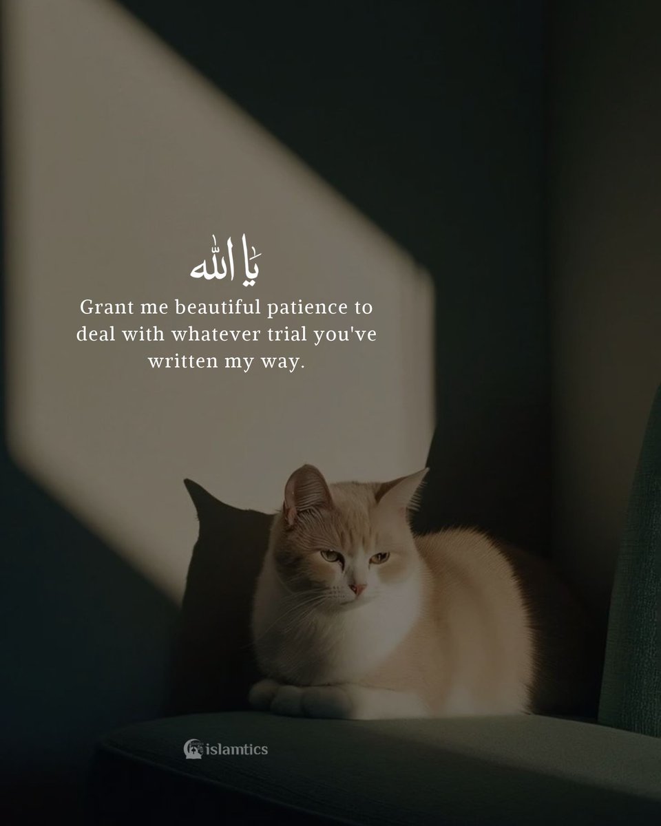 islamtics's tweet photo. Ya Allah, grant me beautiful patience to deal with whatever trial you've written my way. https://t.co/ULucjBNZ4U