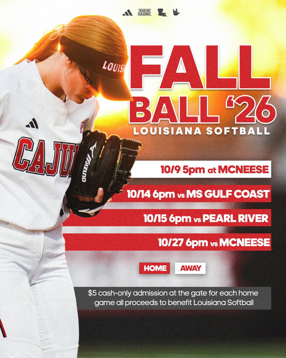 RaginCajunsSB's tweet photo. 🍂🥎 Fall ball is comin' your way 🔜 

#GeaxCajuns https://t.co/WUbQH5Hm55