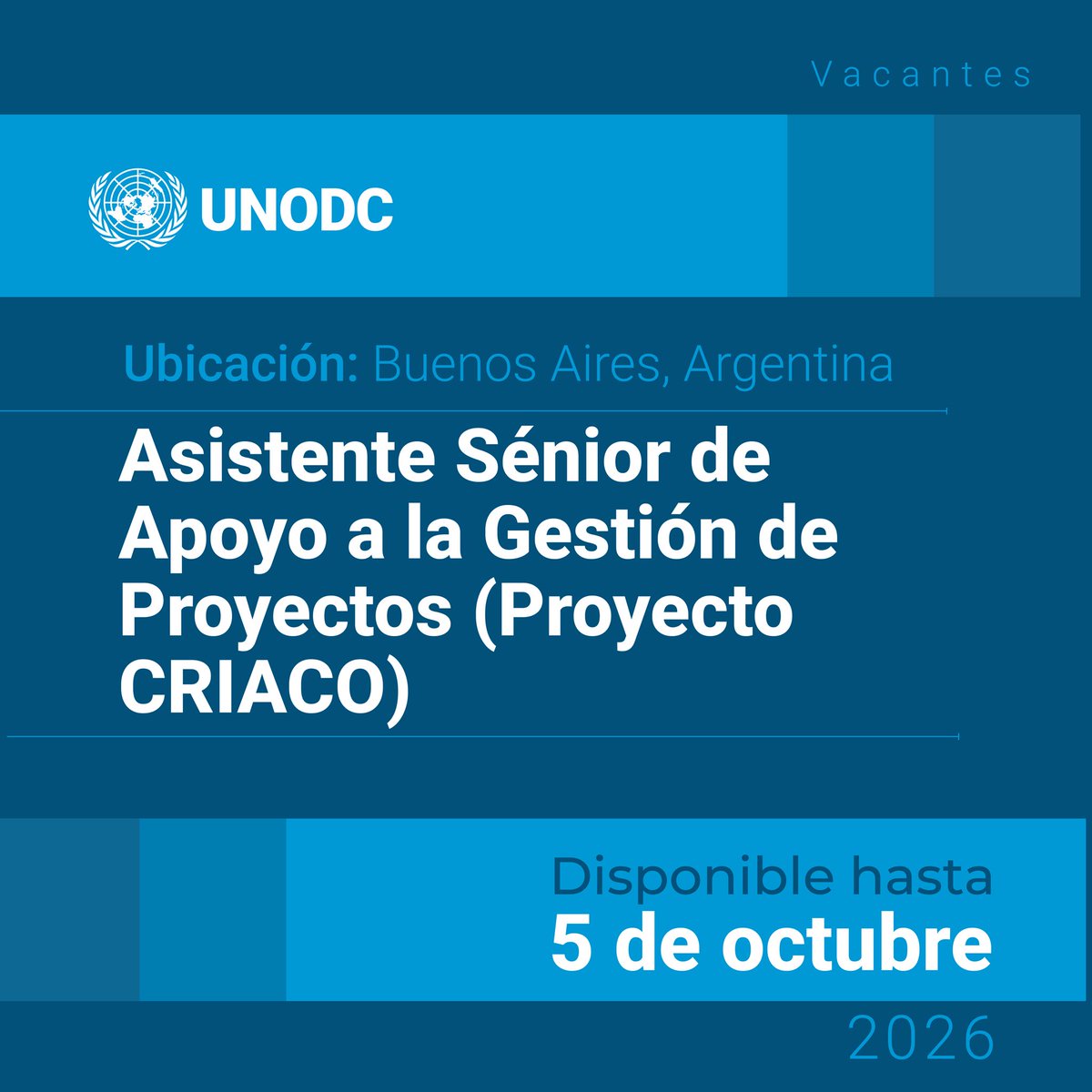 UNODCROCOL's tweet photo. ¡Vacantes Disponibles! #Argentina 📣

👉 Asociado/a de Apoyo a la Gestión de Proyectos (Proyecto CRIACO): https://t.co/S9KDnSxE9K

👉 Asistente Sénior de Apoyo a la Gestión de Proyectos (Proyecto CRIACO): https://t.co/0lSdIXPUXs

¡Aplica hoy! https://t.co/FXqrGZ0Uwm