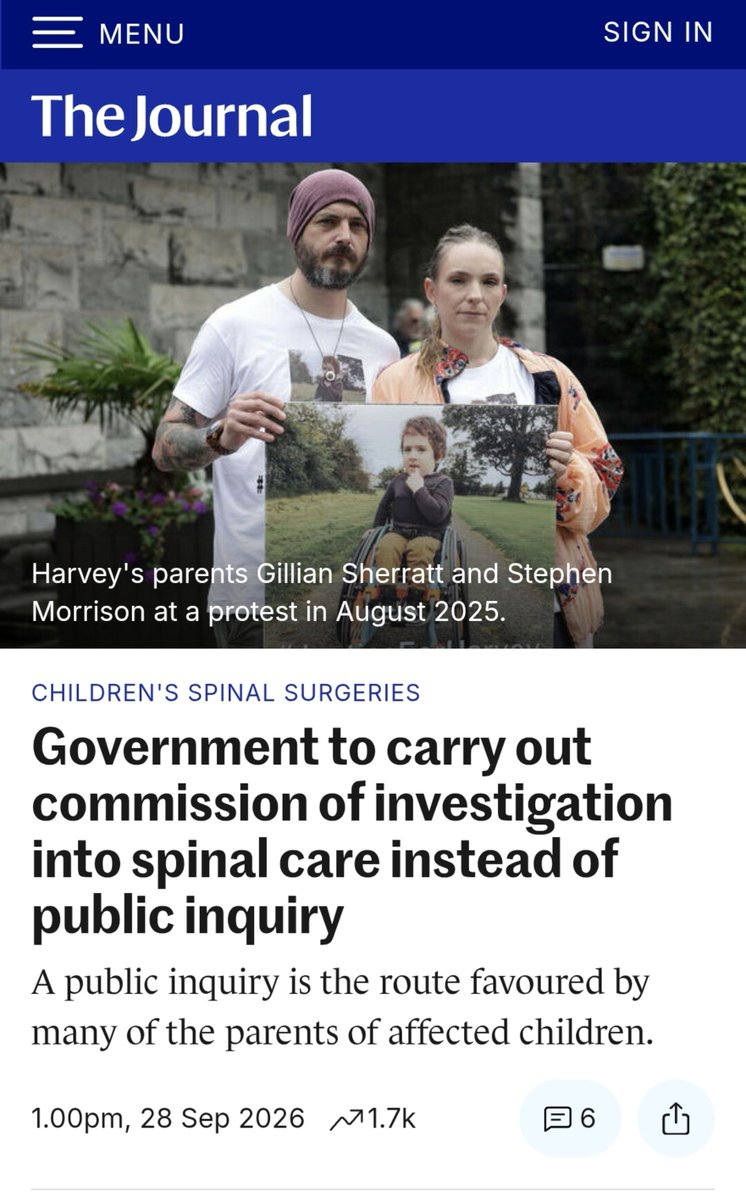 caulmick's tweet photo. How LOW can FFG go?
They promised a "public inquiry" when the political heat was on them last year.
Government to carry out commission of investigation into spinal care instead of public inquiry
A public inquiry is the route favoured by many of the parents of affected children.
##JusticeforHarvey #BackUs #PublicInquiryCHI