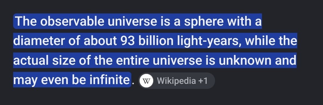 GerardoWinst's tweet photo. @starryxchaos la 'paradoja' de Fermi se resuelve con el hecho de que simplemente el universo es muchísimo más grande de lo que podemos percibir https://t.co/zd9oT8XyGh