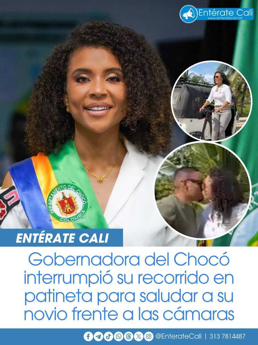 EnterateCali's tweet photo. La gobernadora del Chocó, Nubia Carolina Córdoba, llamó la atención en redes con un espontáneo momento durante una grabación. Mientras se movilizaba en patineta eléctrica, vio a su pareja y decidió hacer una pausa. 🛴❤️😊

“Ah, espere, espere, mi novio”, expresó Córdoba mientras se acercaba a Jhovanny Arias para saludarlo cariñosamente antes de continuar con el recorrido.

La escena fue publicada por la mandataria en sus redes y generó numerosos comentarios de seguidores que reaccionaron con mensajes de cariño, felicitaciones y humor por el inesperado momento.