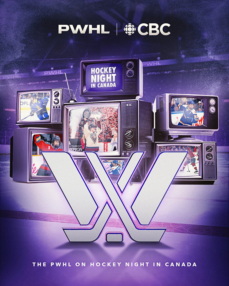 thepwhlofficial's tweet photo. A NEW CHAPTER OF HOCKEY NIGHT IN CANADA 📺

Hockey Night in Canada returns December 5 with the 2026 Walter Cup Champion Montréal Victoire taking on PWHL Hamilton at 7PM ET! https://t.co/iZpJqDZAgm