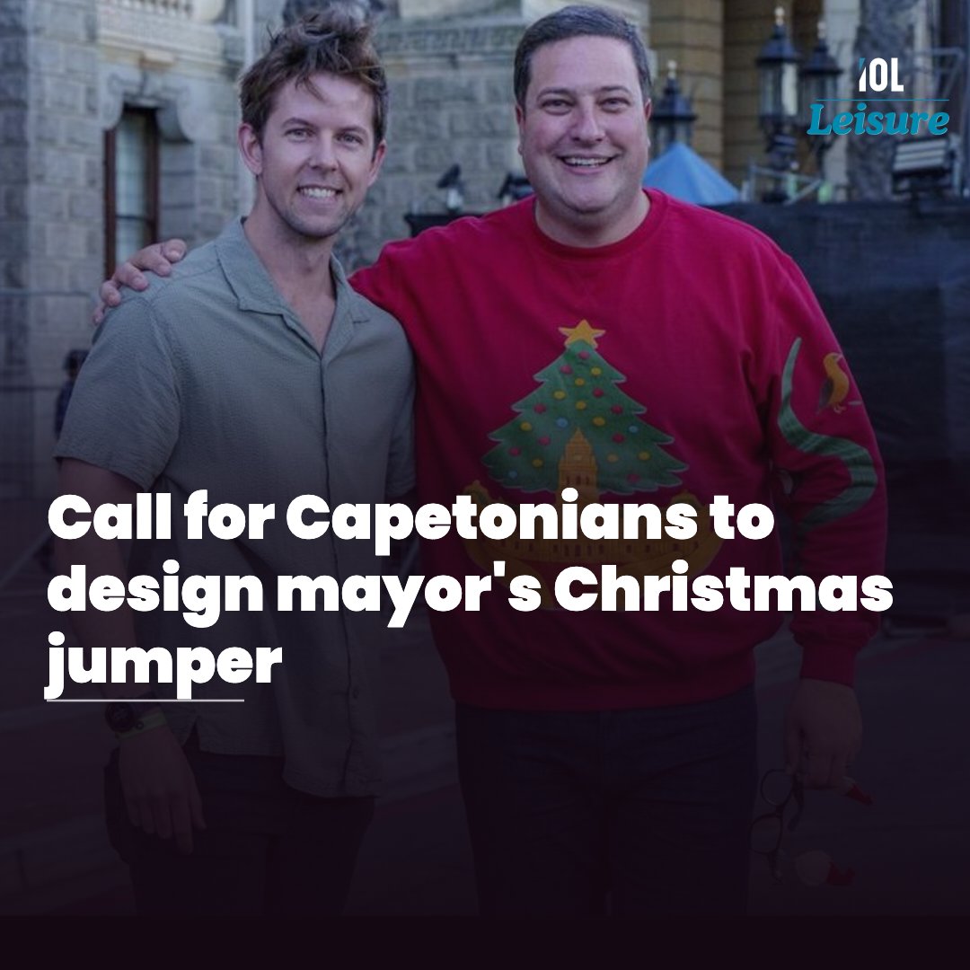 IOL's tweet photo. The City of Cape Town is inviting residents to design the festive-wear top that the mayor will wear at the Grand Parade on Sunday, November 29, 2026.
Read on https://t.co/43CZc2bIjg
#CapeTown #ChristmasJumper #DesignCompetition #Lifestyle #CreativeCapeTown #FestiveSeason https://t.co/3P3dy7FgF9