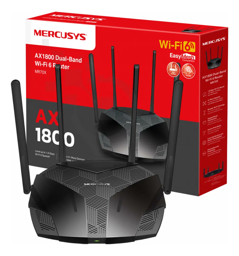 Solutionsmj_r's tweet photo. ¡Mira lo que encontré! Router Mercusys Mr70x Gigabit Ax1800 Wifi 6 en Mercado Libre. 

Entra aquí: https://t.co/5LPz4Fmhov 

#28Sep #Barquisimeto #solutionsmjr #sinLuz #Cashea #Inter #Thundernet #envionacional https://t.co/UImU8pWV5d
