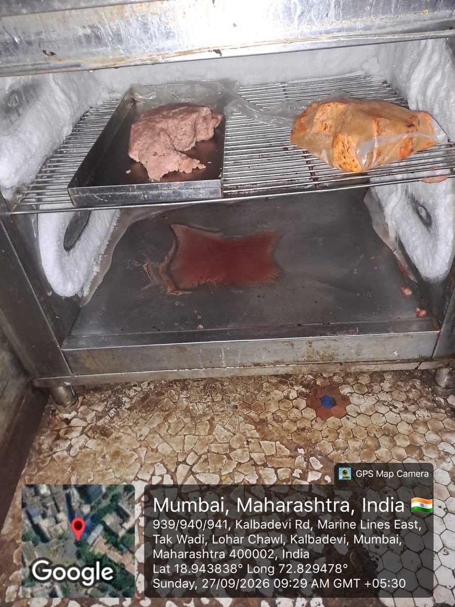 mumbaiheritage's tweet photo. KYANI & CO. FSSAI LICENCE SUSPENDED

Mumbai’s iconic Kyani & Co. in Kalbadevi has had its FSSAI licence suspended with immediate effect following an FDA inspection on September 27.

Officials reportedly found cats, rat droppings, live & dead cockroaches, an open sewage manhole and other serious food-safety violations inside the premises.