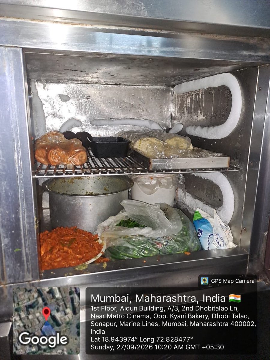mumbaiheritage's tweet photo. KYANI & CO. FSSAI LICENCE SUSPENDED

Mumbai’s iconic Kyani & Co. in Kalbadevi has had its FSSAI licence suspended with immediate effect following an FDA inspection on September 27.

Officials reportedly found cats, rat droppings, live & dead cockroaches, an open sewage manhole and other serious food-safety violations inside the premises.