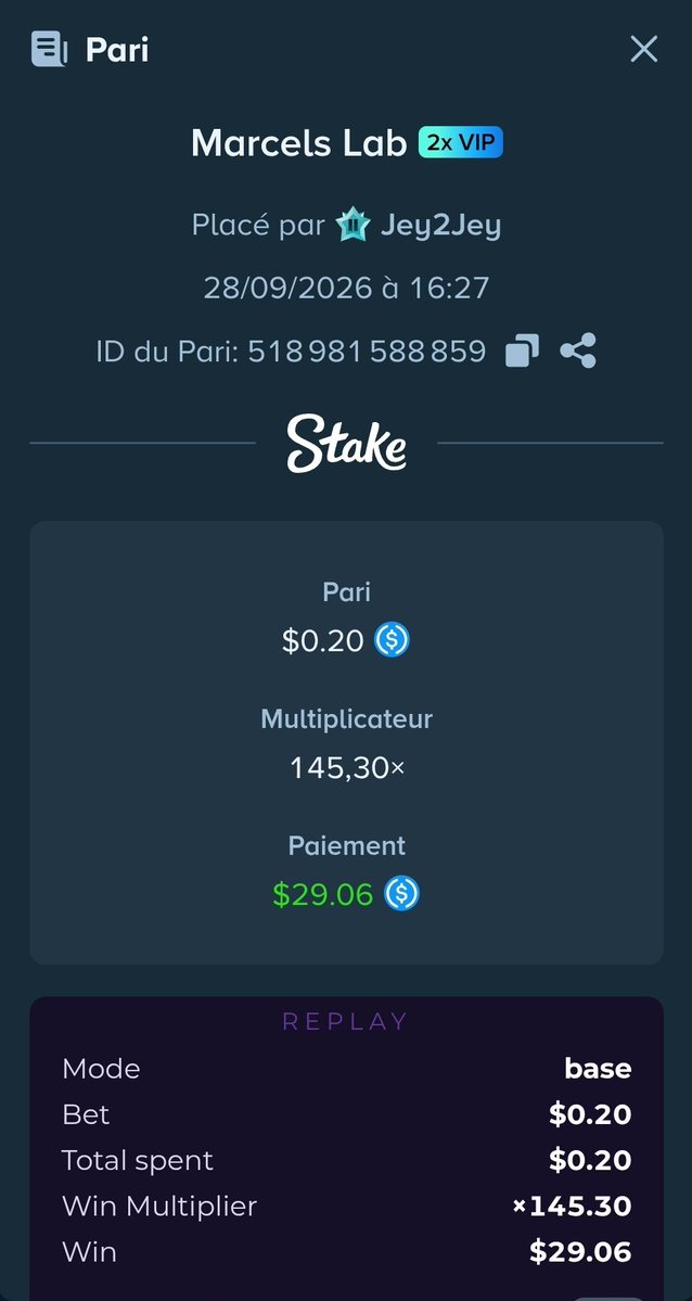 JulienSugg3837's tweet photo. Ma première fois sur Marcel's Lab, 50 spins pour obtenir un x145,3

ID : casino:518981588859
Stake : Jey2Jey

@KishtaLabs https://t.co/aT70vCk23z