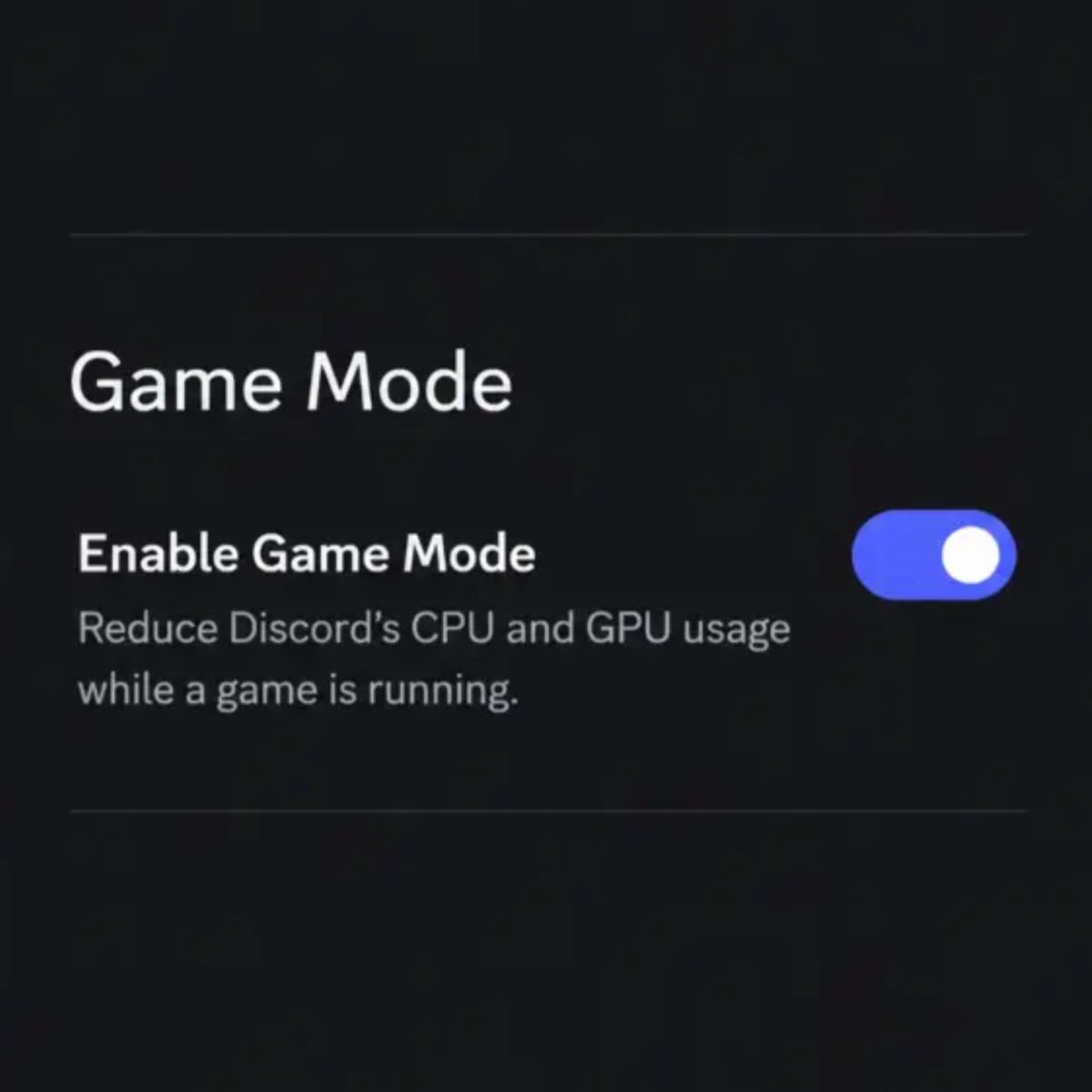 Dexerto's tweet photo. Discord is testing a new "Game Mode" to help your PC run smoother while using the app

It reduces animations to free up CPU and GPU resources https://t.co/8LGiPfP2Mj