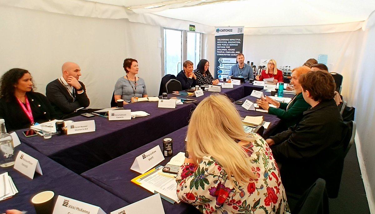 Catch22's tweet photo. Excellent discussion at our #LabourPartyConference roundtable on young victims today. We explored how to better support children &amp; young people affected by crime, abuse &amp; exploitation. 

Thanks to @Jess4Lowestoft @SutherlandEmer &amp; all expert contributors #LabCon26 #Safeguarding https://t.co/pKvWWPt76g