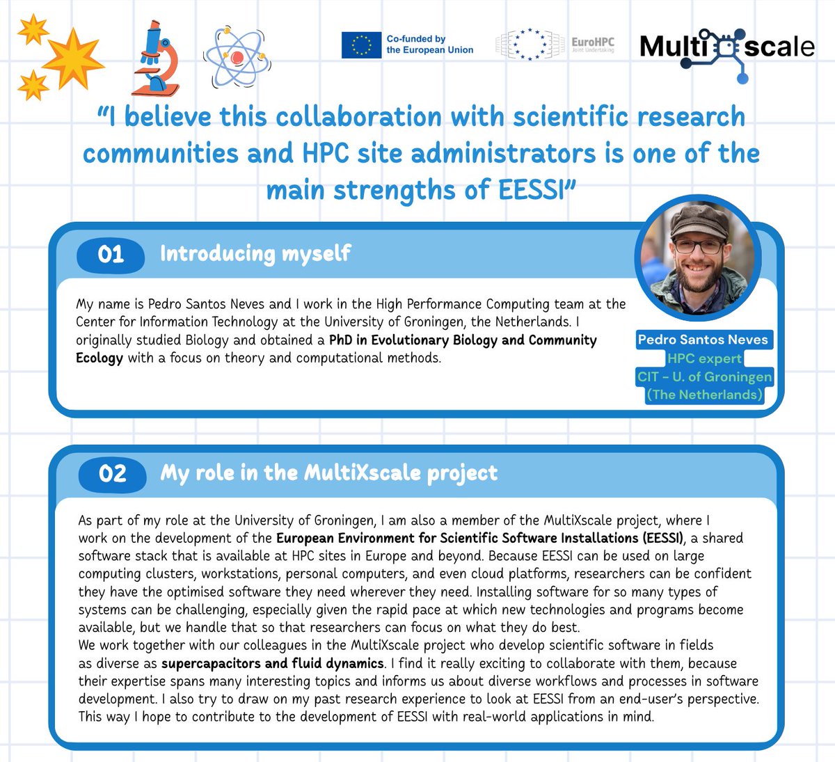 MultiXscale's tweet photo. ✨ 🔬 Read the interviews to our MultiXscale members for the European Researchers’ Night!

➡️ https://t.co/YTQEESPlj3

#ERN #EuropeanResearchersNight #MultiXscale #Supercomputing #Software https://t.co/NOvW0niBaP