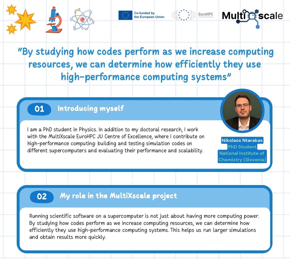 MultiXscale's tweet photo. ✨ 🔬 Read the interviews to our MultiXscale members for the European Researchers’ Night!

➡️ https://t.co/YTQEESPlj3

#ERN #EuropeanResearchersNight #MultiXscale #Supercomputing #Software https://t.co/NOvW0niBaP