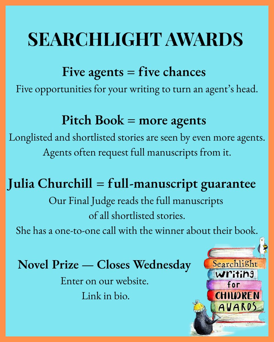 WritingAwards's tweet photo. Be quick - the deadline is Wednesday.
#writingcommunity #writingforchildren #writingya https://t.co/U6jOJfJvZ8