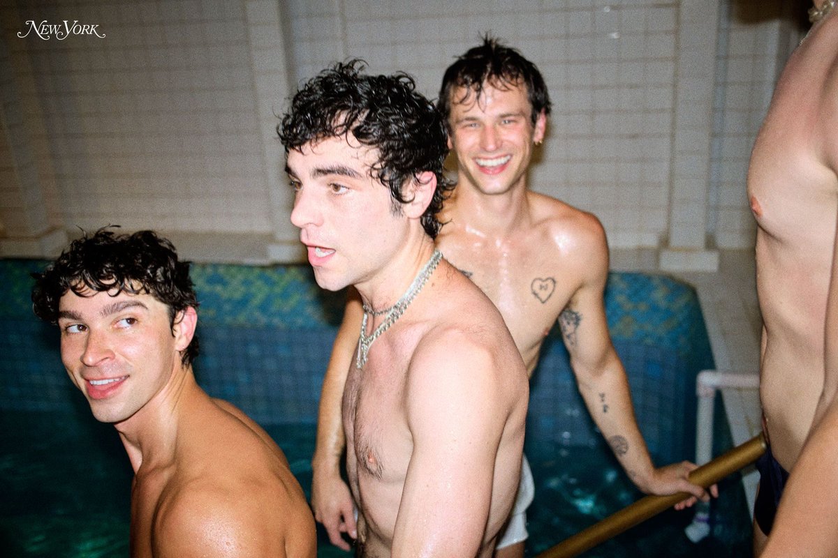 NYMag's tweet photo. For our inaugural “Men’s Style Issue,” we shvitzed and kibitzted with some of New York’s most stylish men at the Russian &amp; Turkish Baths in the East Village, where photographer Ryan McGinley captured it all: https://t.co/11QSqJZE58 https://t.co/sAiIyETaRJ