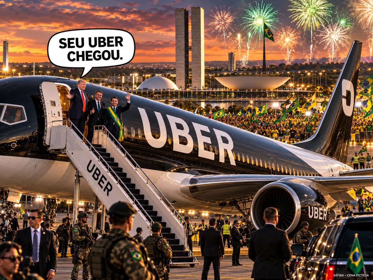 n_Zeru's tweet photo. O Uber chegou. 😂✈️

 #Brasília #Brasil #Trump #Bolsonaro #FlávioBolsonaro https://t.co/vvWjVfYTFc